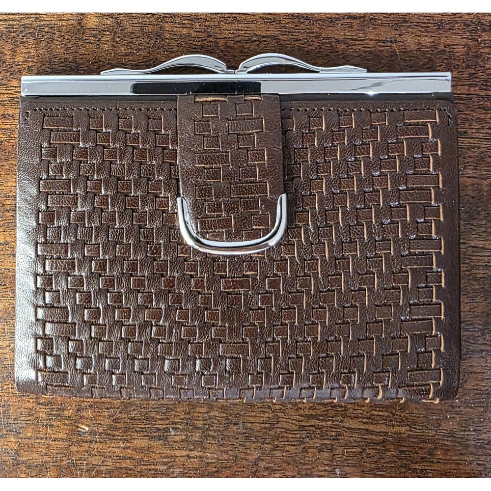 Prince Weaved Leather‎ Kisslock Wallet VINTAGE